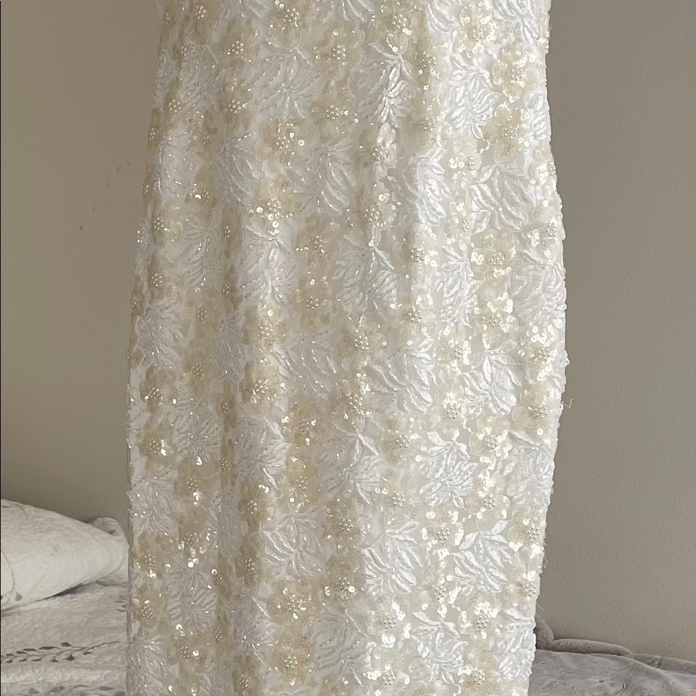 Beaded Mermaid Wedding dress with veil